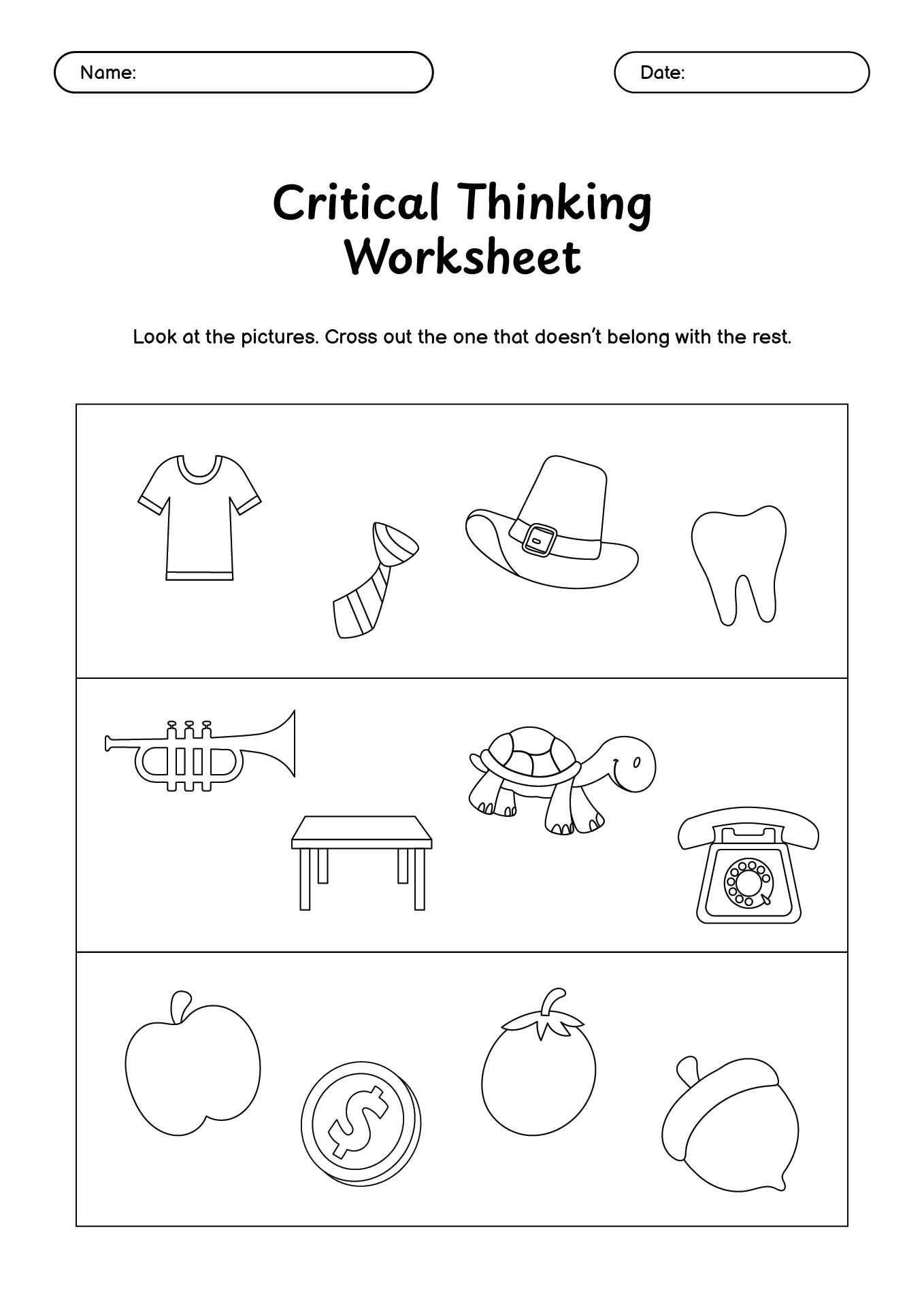 Preschool Kindergarten Critical Thinking Worksheet Made By Teachers