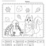 Fall Color By Number Worksheet Free Printable Digital PDF
